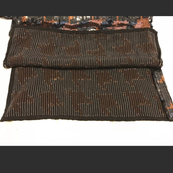 Vintage ARGENTI Silk Cocktail Dress Pink/Black Sequin Houndstooth pattern, sz 12 - Picture 3 of 5